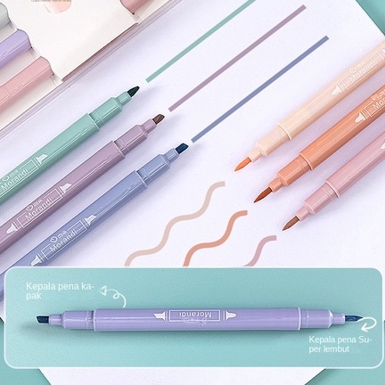 

[℡F95$] highlighter pastel double tip 6 colors warna/Penanda penyorotan buku teks siswa/Hadiah Siswa Anak-Anak/stabilo isi 6 warna pastel Special Promo
