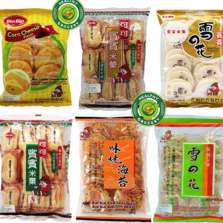 

[KODE D86MY] BIN BIN Rice Crackers ORIGINAL / SEAWEED / SNOW / SPICY / CORN CHEESE / Binbin