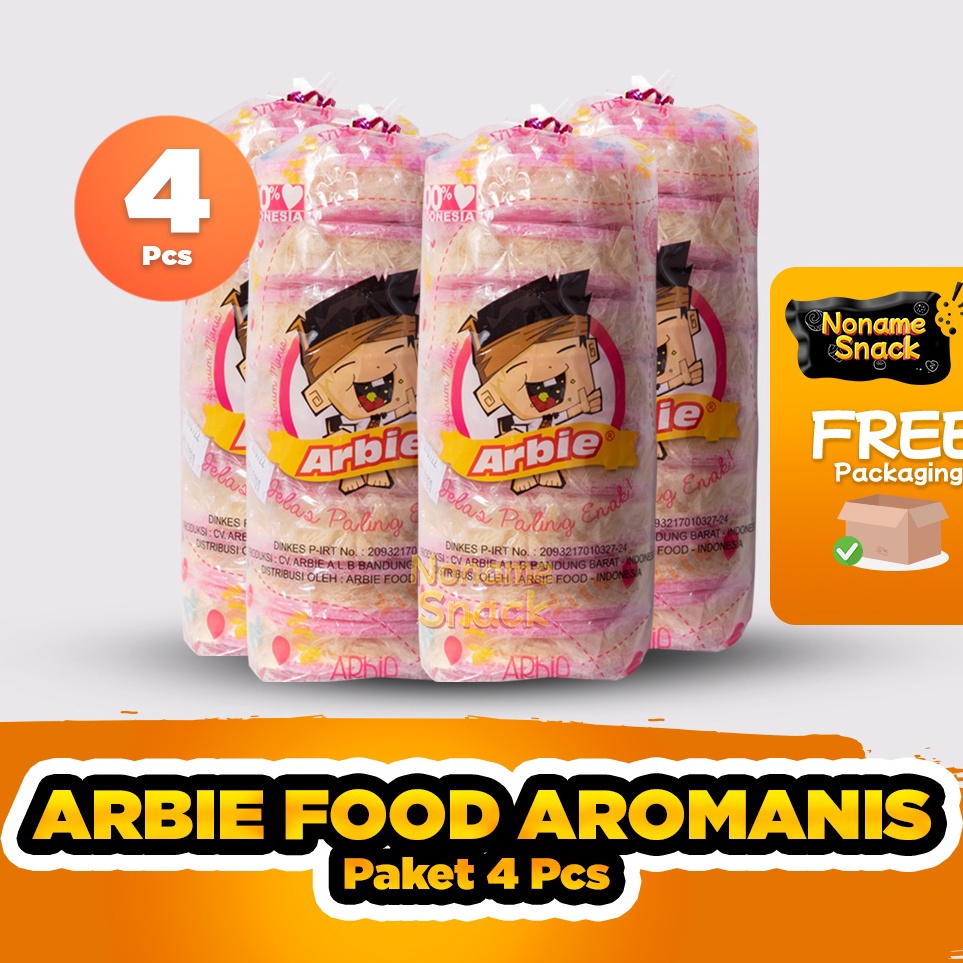 

[KODE PRODUK MSACW7390] NoName Snack - Paket Reseller Arbie Food 4 Pcs Cemilan Rambut Nenek Aromanis Grosir