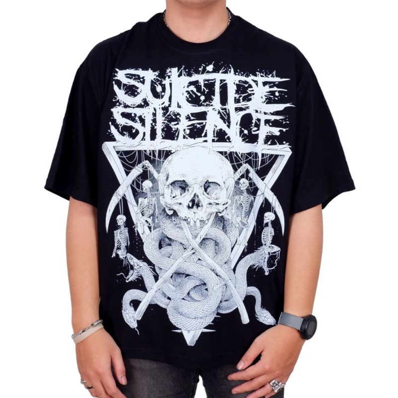 SUICIDE SILENCE BAND METAL HARDCORE KAOS SUICIDE SILENCE BIG SIZE BAND BOOTLEG T SHIRT SUICIDE SILEN