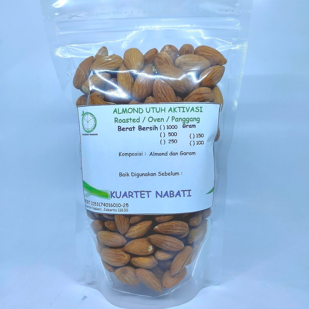 

250gr Buy 1 Get 1 Free Activated Roasted Almond Utuh Premium Aktivasi - Size Besar 27-30 - SIAP MAKAN