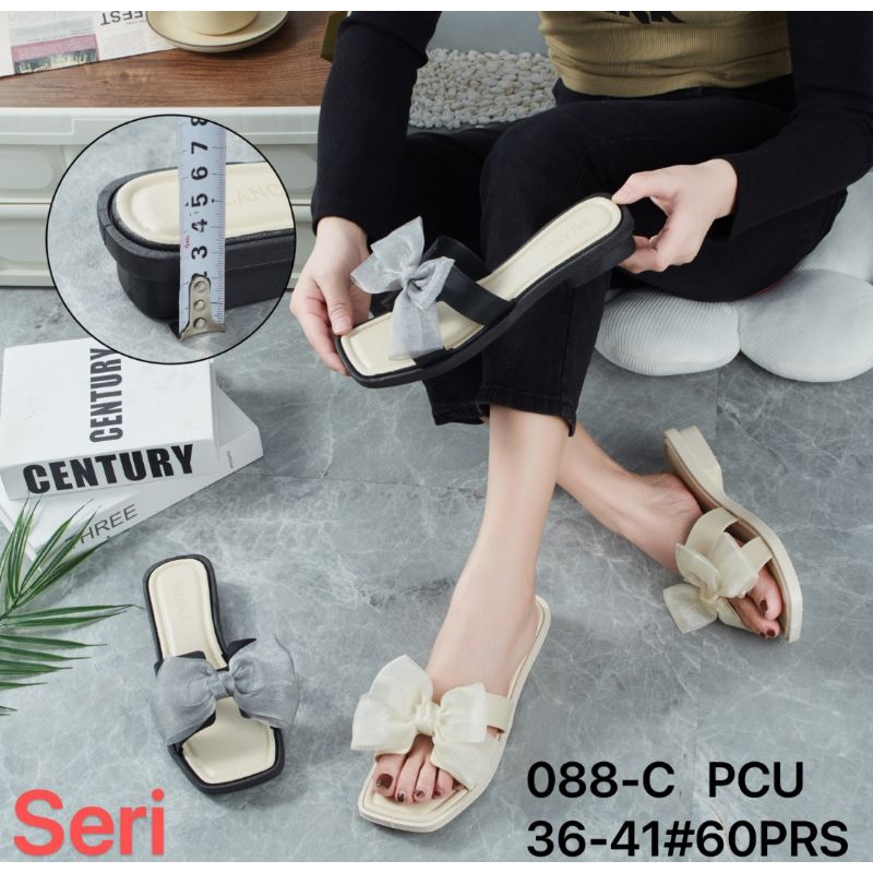 Sandal Selop Jelly Wanita Balance Import Motif Pita 088