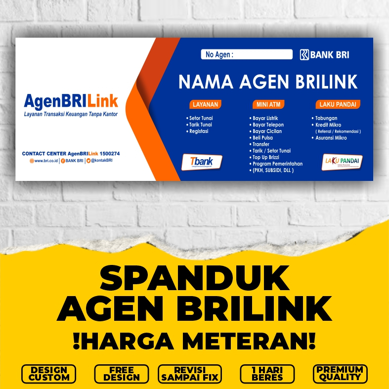 spanduk agen BRILink / banner agen brilink / bri link / spanduk agen resmi bank BRI