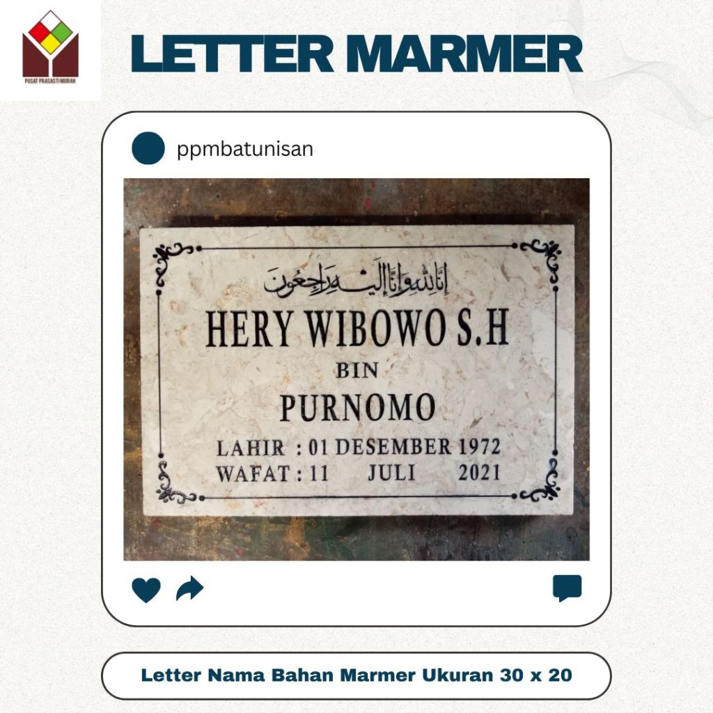 LETTER NAMA / NAMA KIJING / NAMA MAKAM MARMER