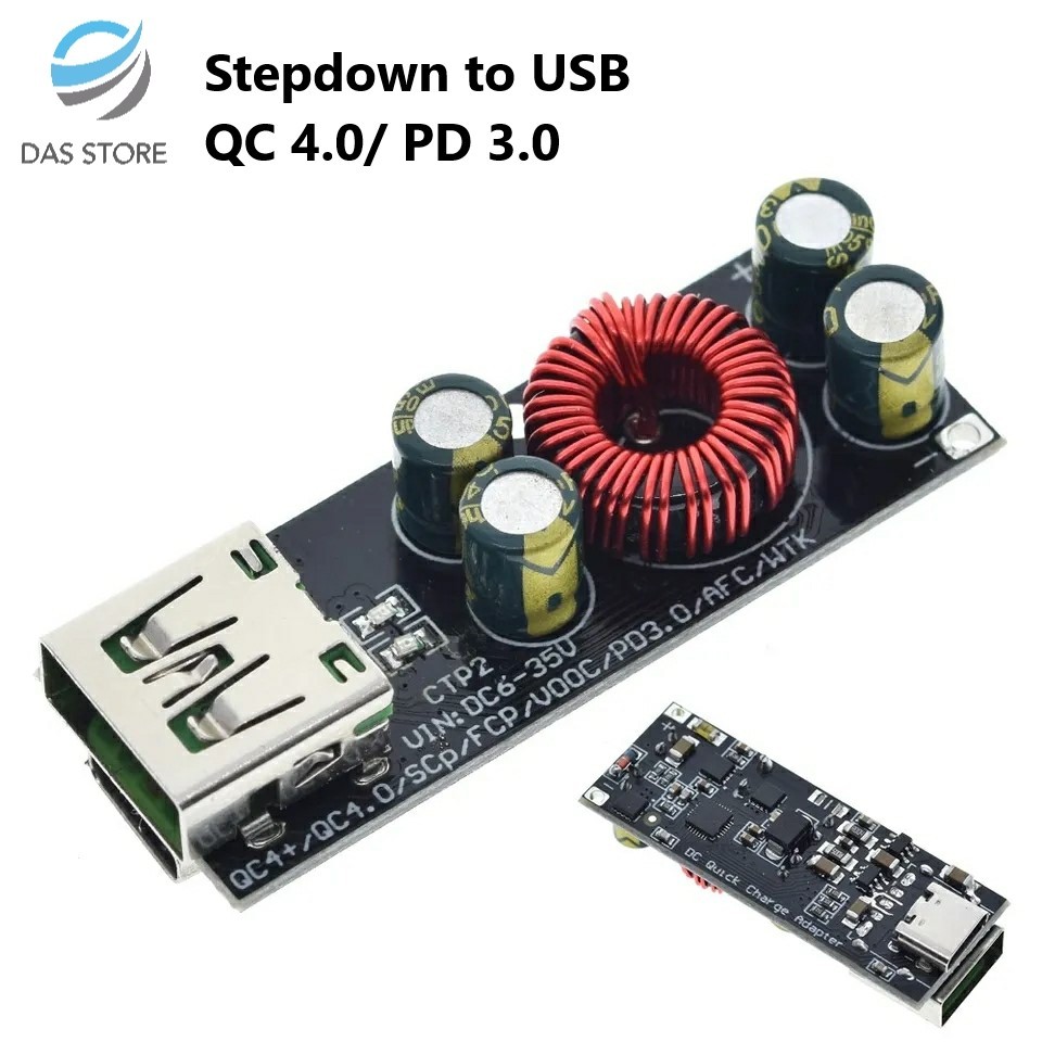 Module Buck Stepdown 6-35V to USB Quick Charger VOOC QC4.0 PD 3.0