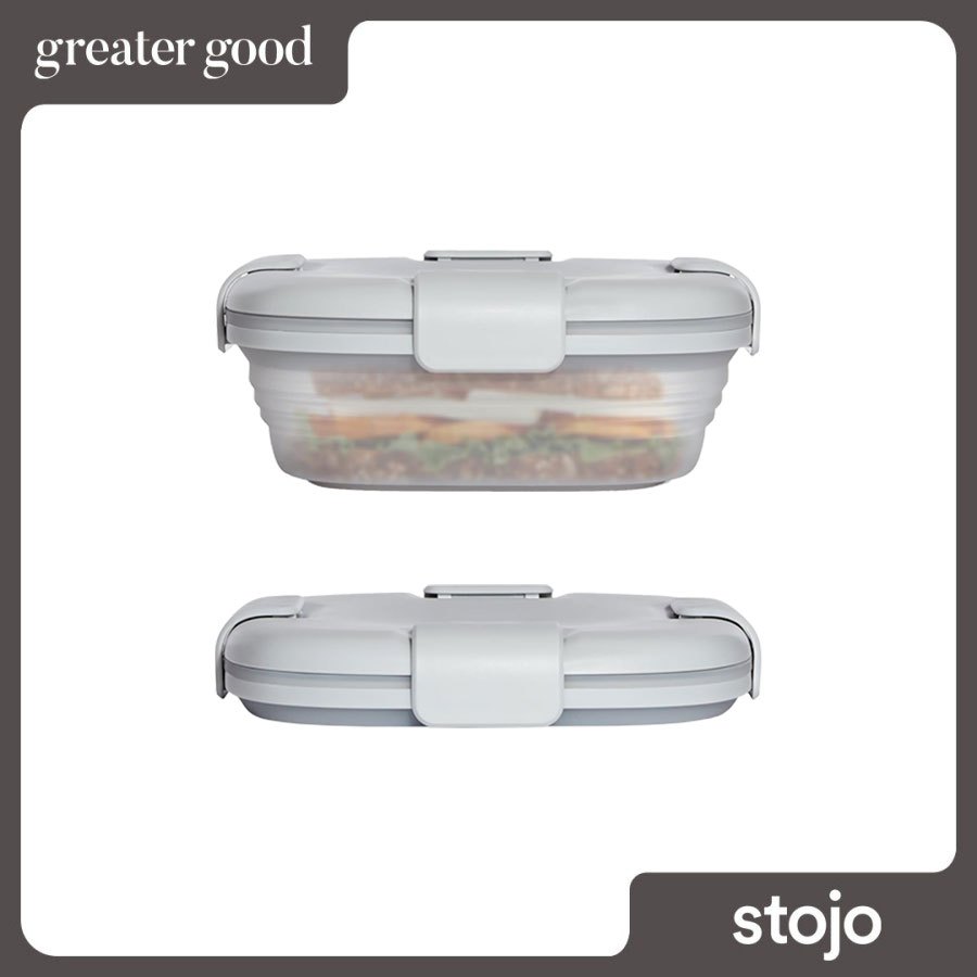 Stojo - Original Collapsible Food Storage Box / Kotak Makan Lipat Travel in Translucent Cashmere 24 