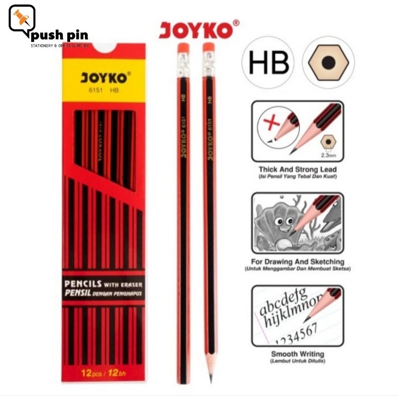 

Joyko Pencil Pensil 6151 HB 1 BOX 12 PCS