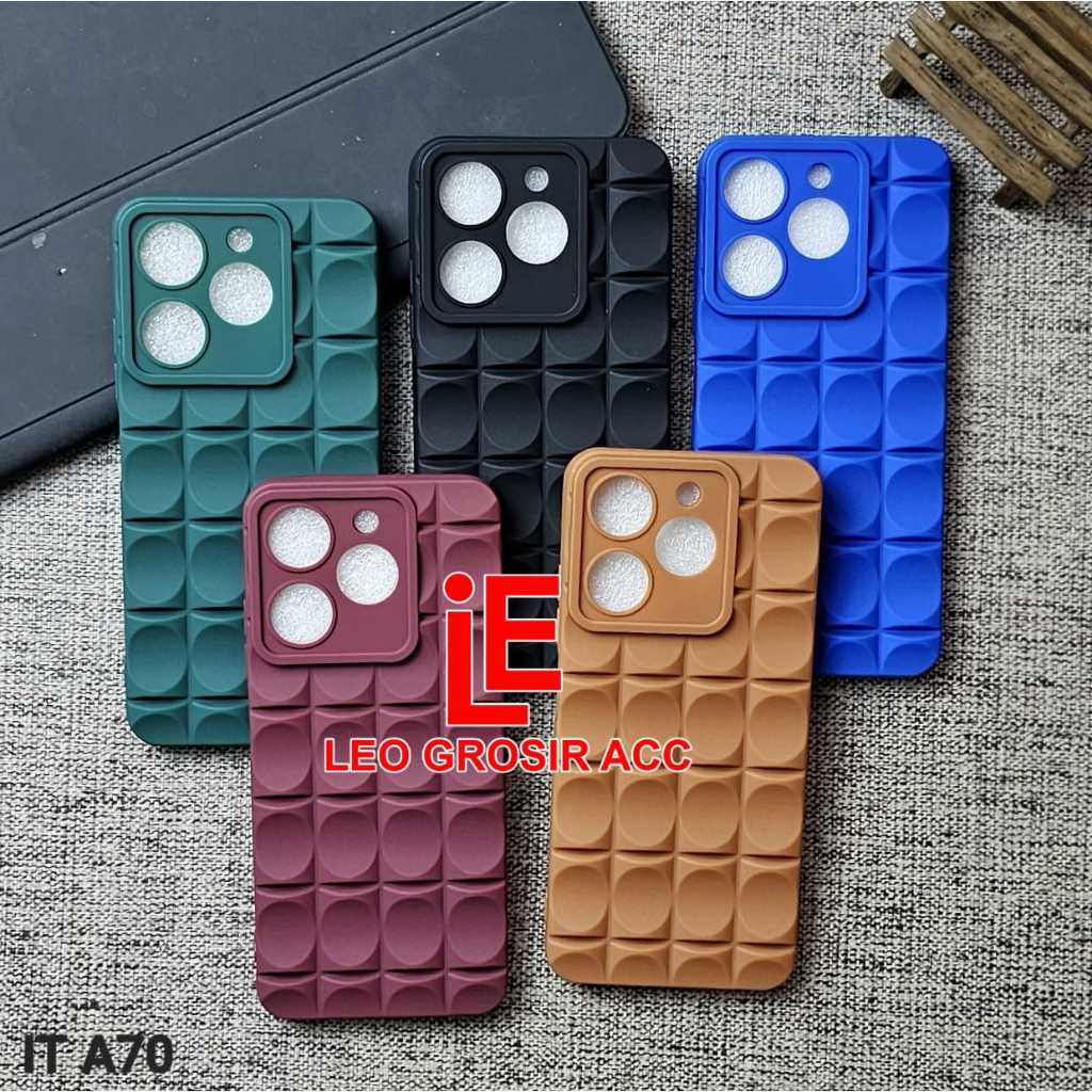 ITEL A70 SOFT CASE MACARON 3D CUBIC CASE FINGER ITEL A70
