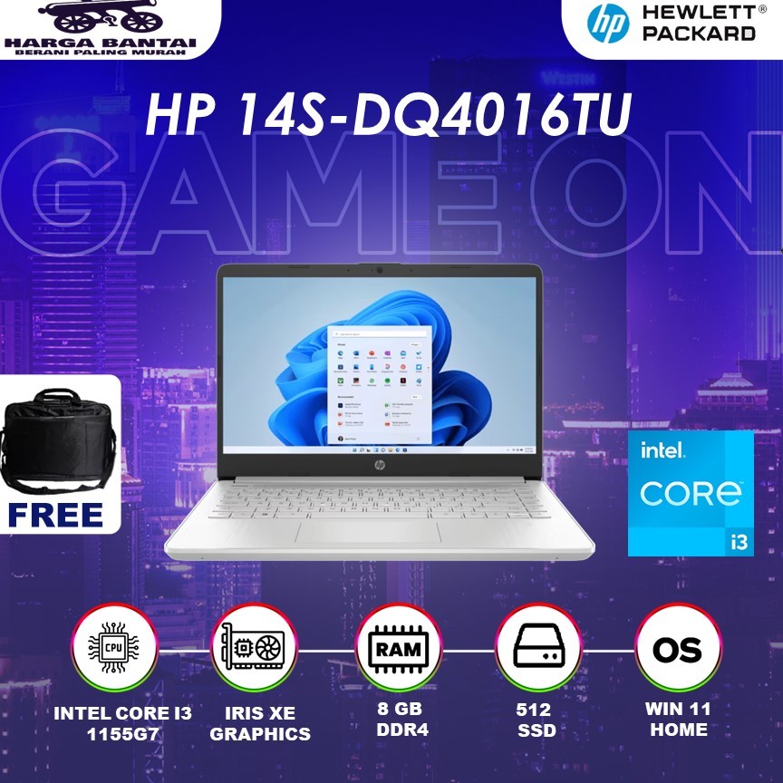 HP 14S-DQ4016TU CORE I5-1155G7 8GB 512 SSD14″ FHD IPS WIN11+OHS