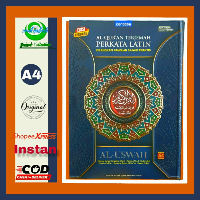 Al-Qur'an Al-Uswah Terjemah Perkata Latin  A4_Alquran Uswah  Panduan Tajwid  Praktis
