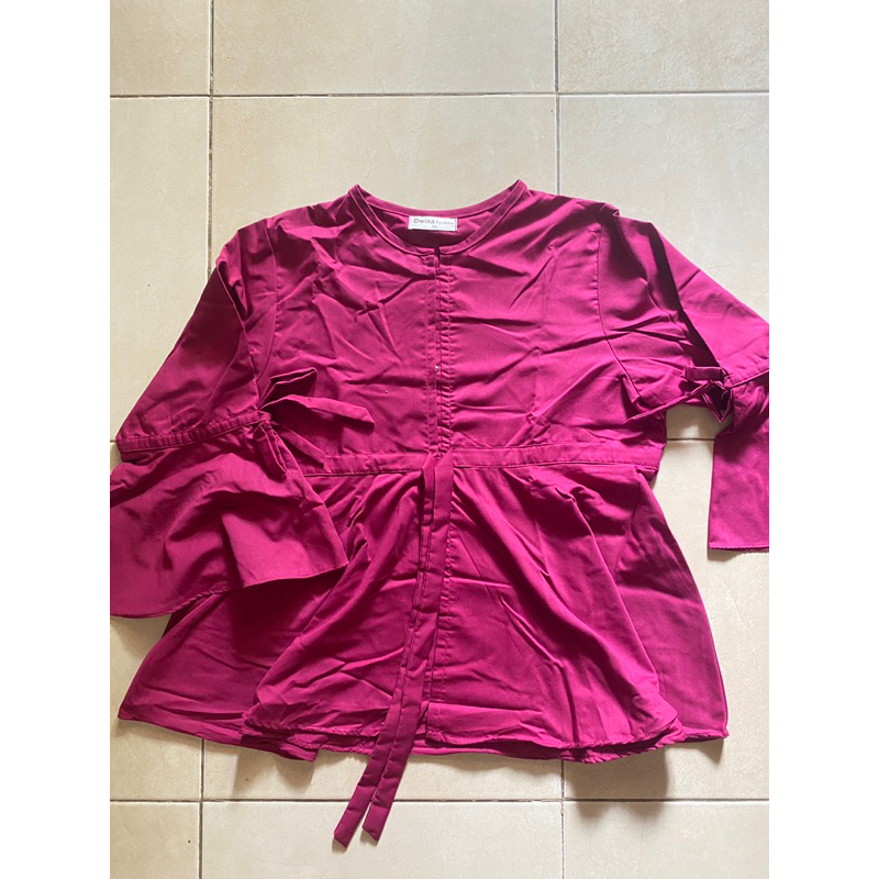 blouse atasan magenta kondangan indah bordir preloved murah