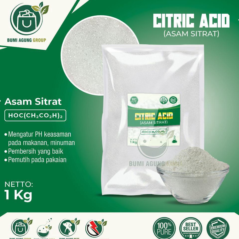 

[KODE PRODUK MHPPN8445] CITRIC MONOHYDRATE/ CITRUN / SITRAT - 1 KG FOOD GRADE