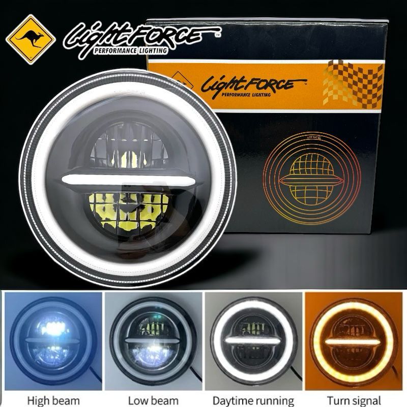 Headlamp LED DD34 7 Inch Ring PUTIH Kuning