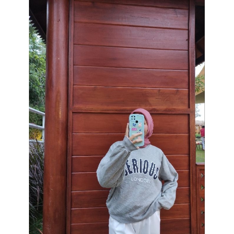 crewneck oversize lengan balon