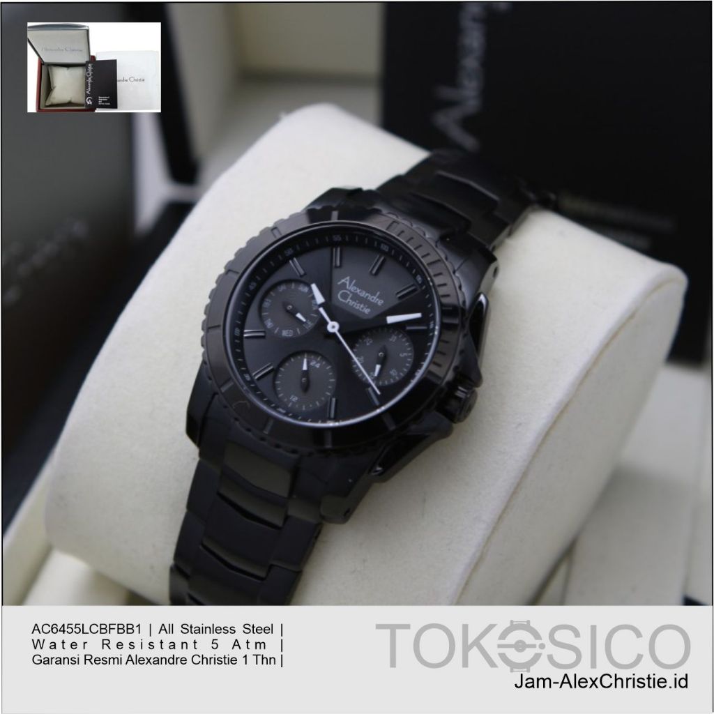 JAM ALEXANDER CHRISTIE WANITA ORIGINAL STAINLESS STEEL AC 6455 ALEXANDRE CRISTIE 100% ORI CEWEK CRIS