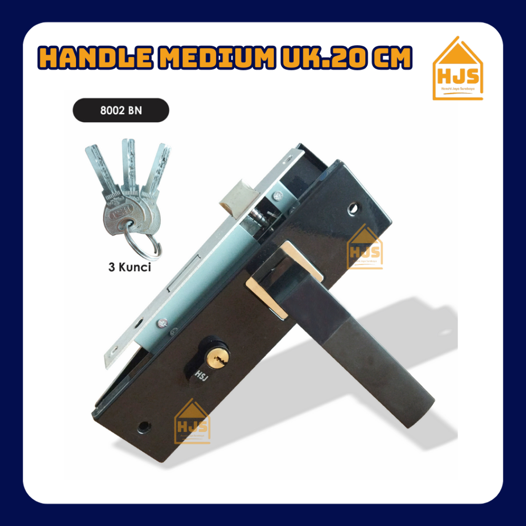 Handle set Pintu Tanggung / Medium 20cm handle pintu Kotak HSJ 8003 8002 8001 BN / handle pintu mini