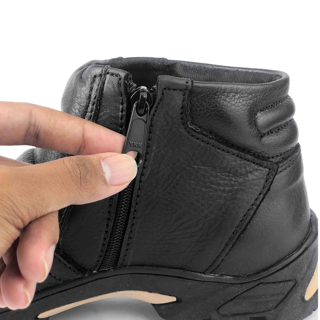 GARANSI Sepatu Boots Pria Kulit Asli - Sepatu Boots - Sepatu Biker Pria KEKINIAN