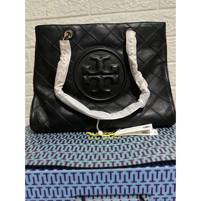 Tory Burch Fleming Soft Chain Tote Bag Black