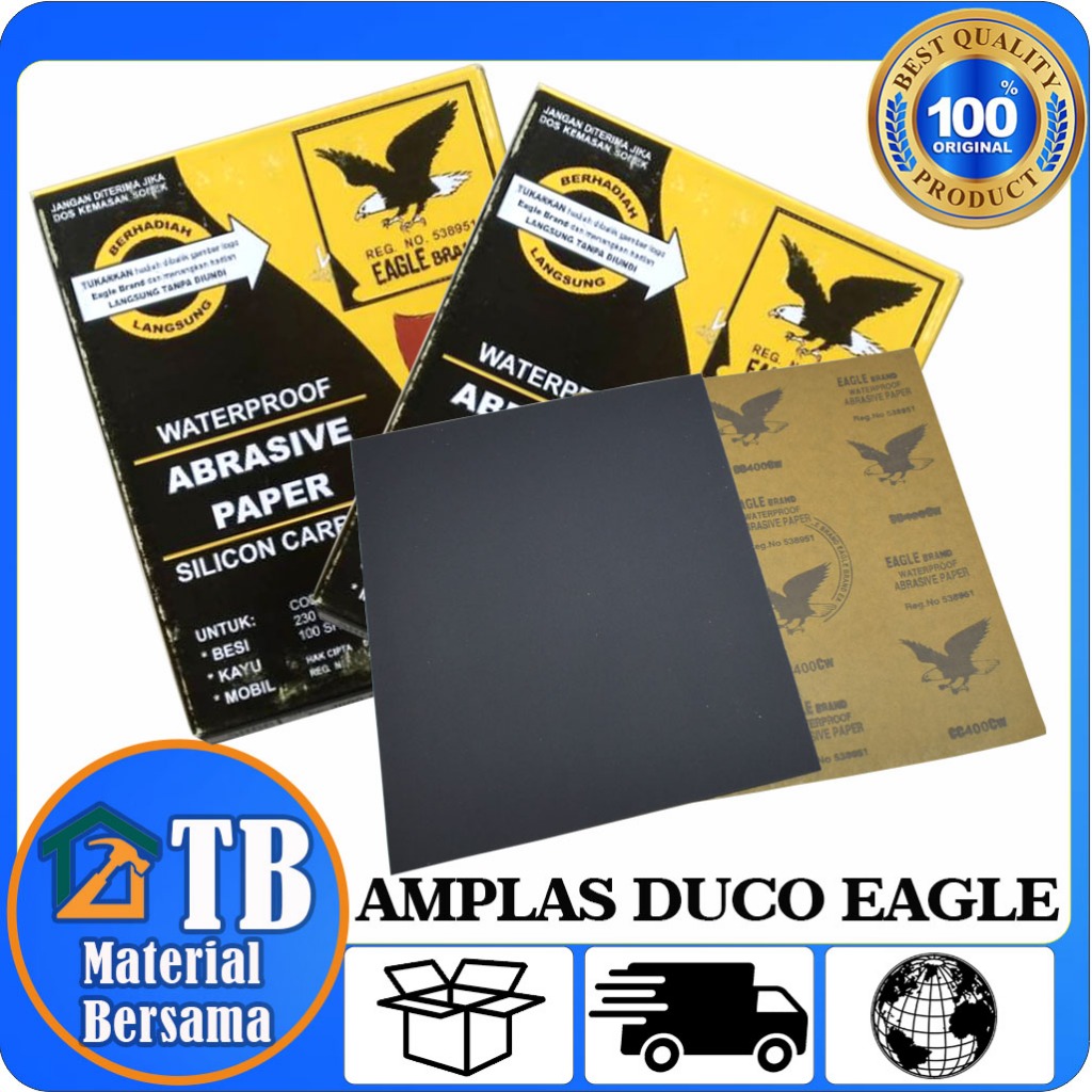 Eagle Amplas Duco / Kasar Halus / Waterproof Abrasive Paper / Paper Silicon Carbide / Kertas Amplas 