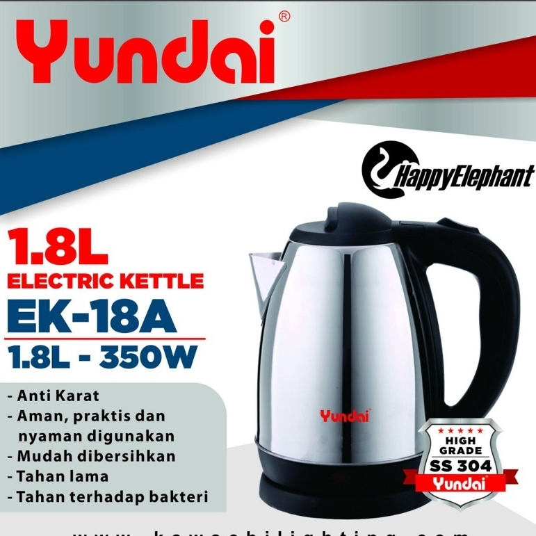TEKO LISTRIK / ELECTRIC KETTLE EK18A YUNDAI 025237