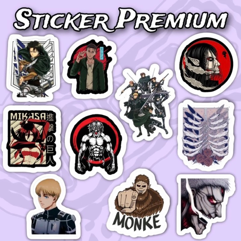 

Sticker Attack On Titan Pack 10 pcs premium waterproof