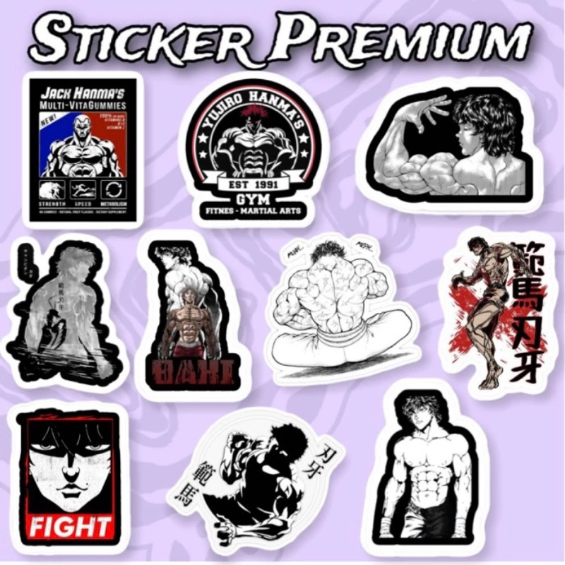 

Sticker Baki pack 10 pcs premium waterproof