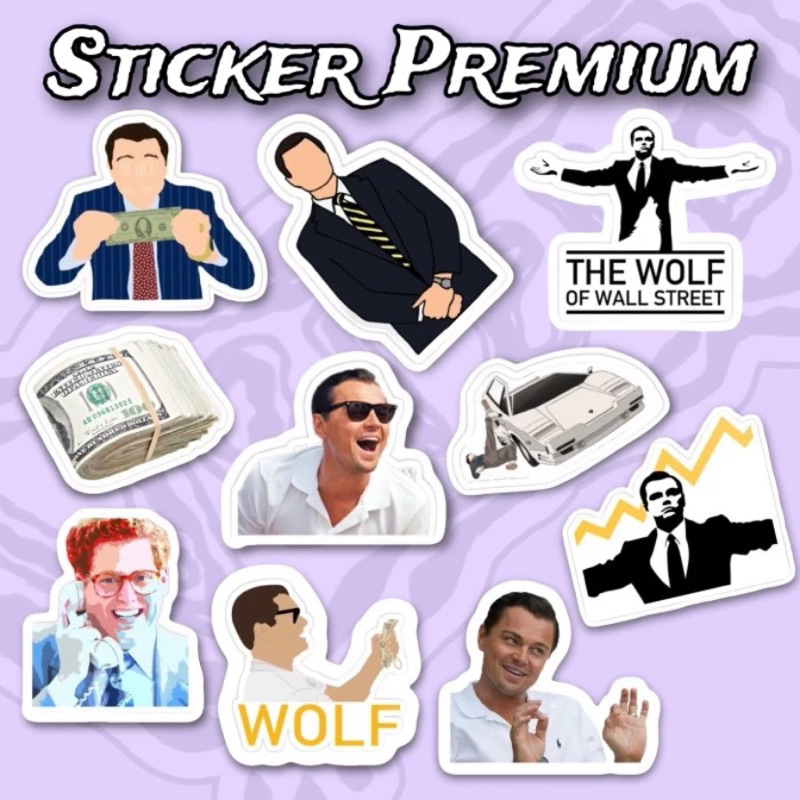 

Sticker Wolf of Wallstreet pack 10 pcs premium waterproof