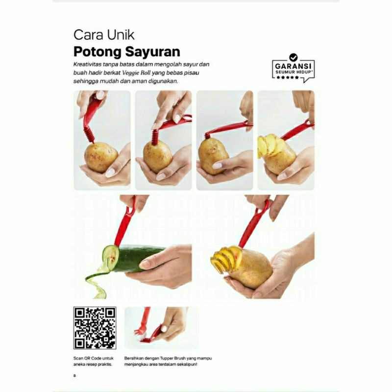 alat hias makanan spiral tupperware veggie roll