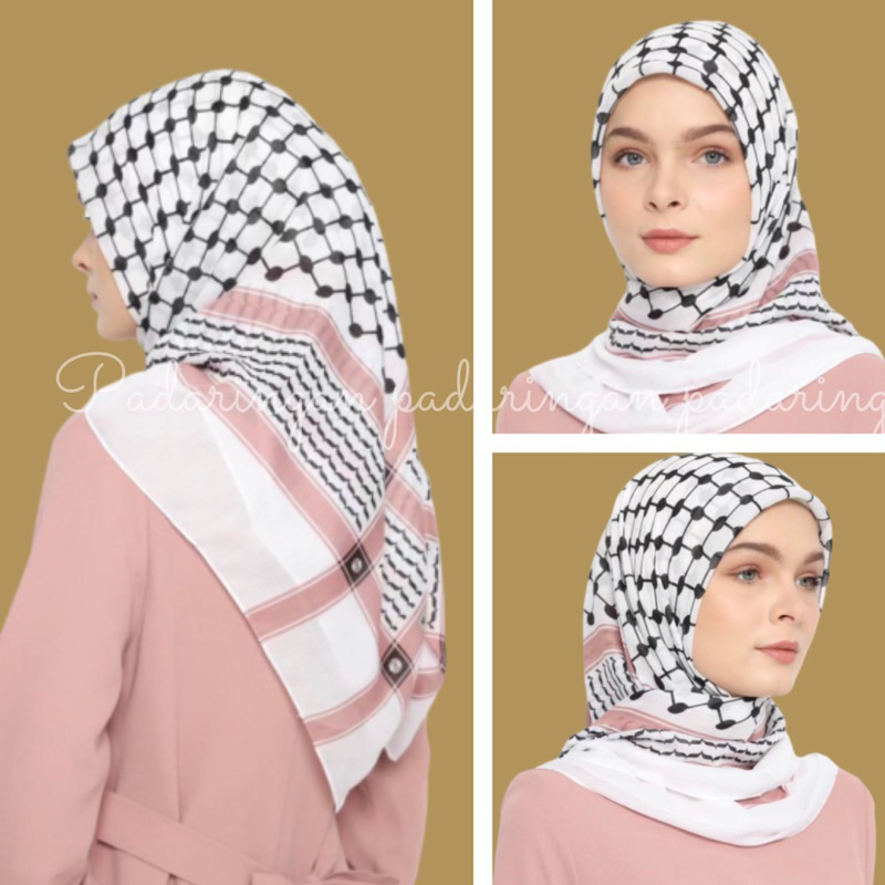 hijab Turki segi empat | hijab segi empat Palestina | hijab motif sorban