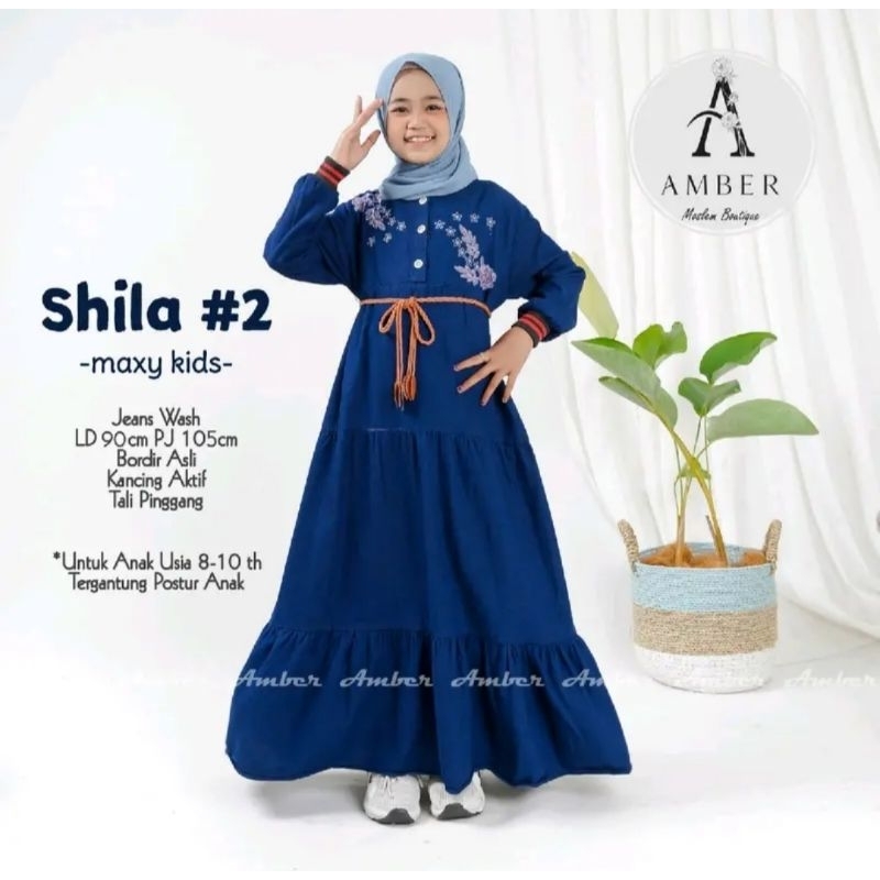 SHILA maxy kids GAMIS JEANS ANAK MODEL TERBARU, BAJU GAMIS ANAK PEREMPUAN UMUR 10 TAHUN