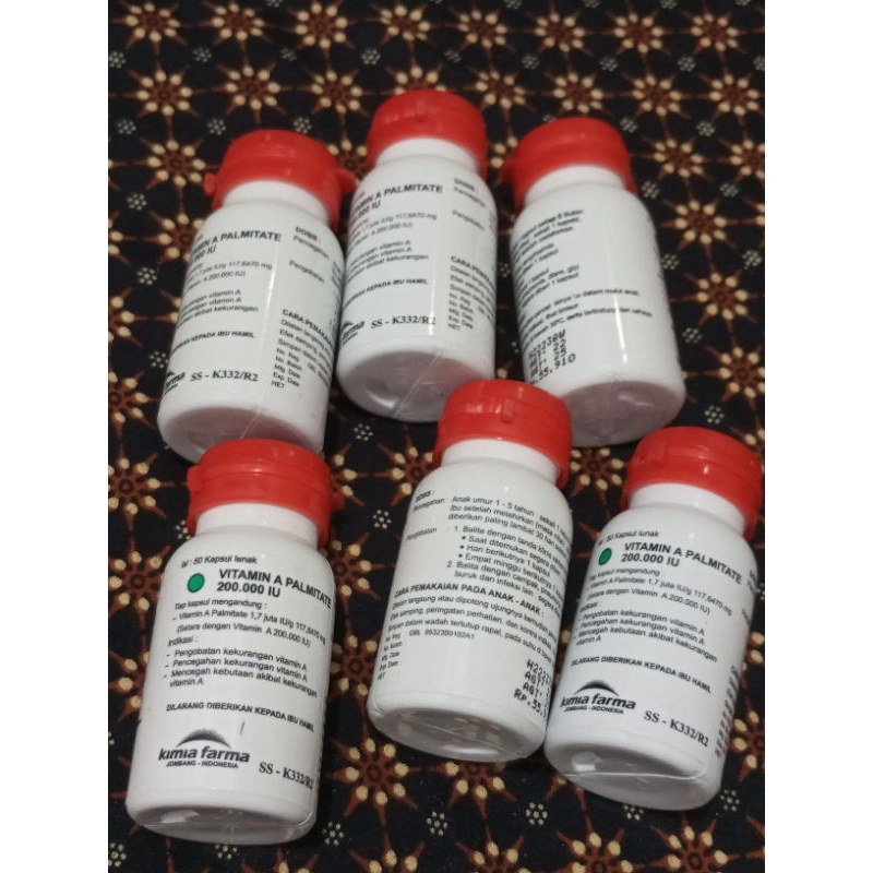 Vitamin A 200.000 Iu Kimia Farma 200000 Iu Botol 1 Kapsul Retinol Vitamin A