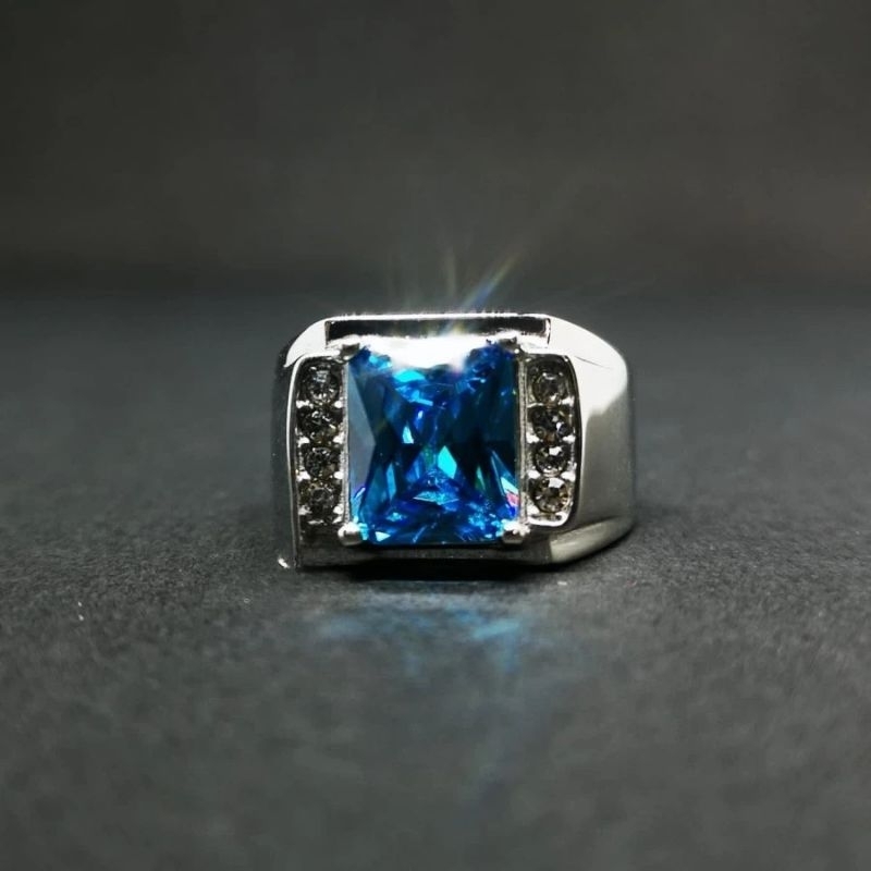 Cincin pria blue safir ORIGINAL