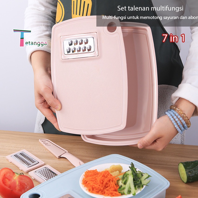 [KODE HGR7A] 7Pcs Pisau Set Parutan Multifungsi Alat Pemotong Sayuran Serbaguna Wortel Kentang Alat 