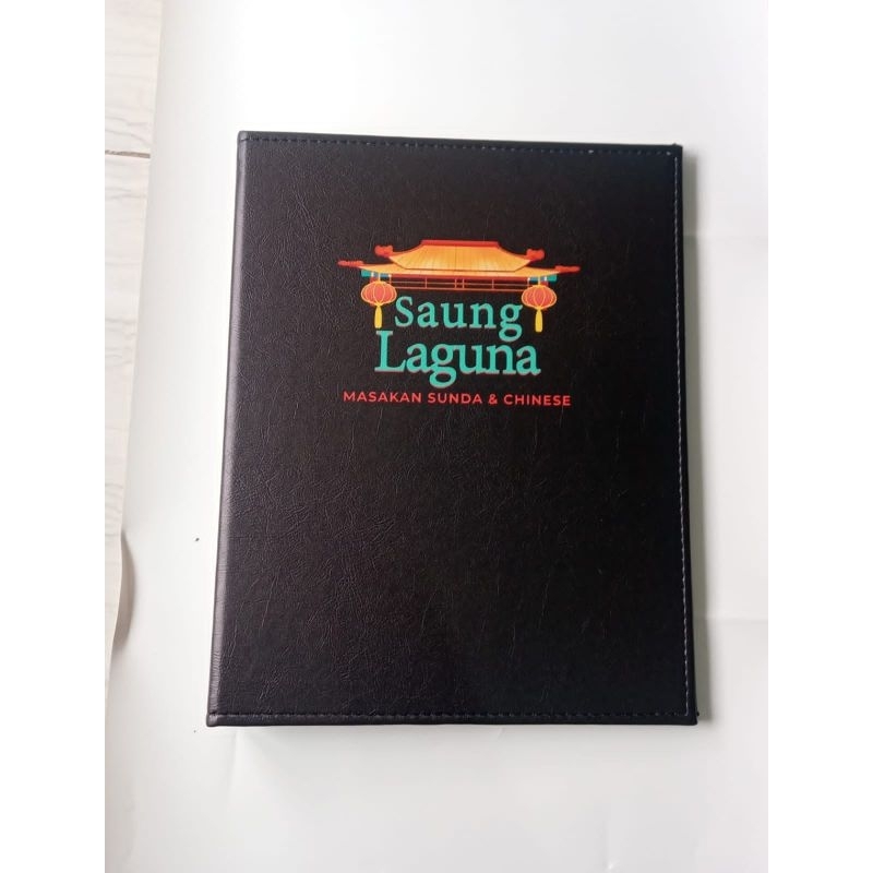 

buku menu logo di print