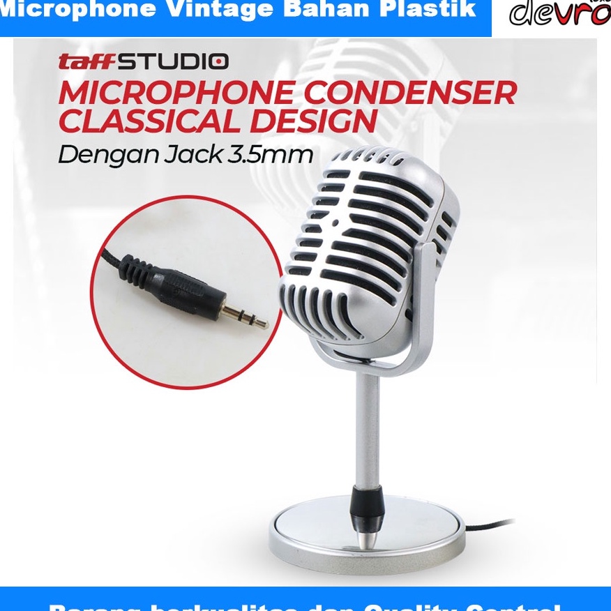 Diskon Microphone Condenser Classical Design Vintage Retro - Mikrofon Kondenser Karaoke - TaffSTUDIO