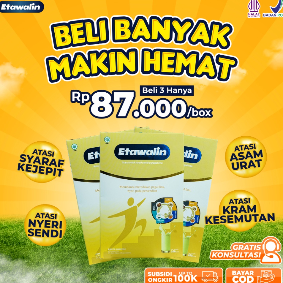 

[KODE JKQPA] Etawalin Paket 3 Box Susu Kambing Etawa Alami Original Bantu Atasi Masalah Tulang dan Persendian Asam Urat Nyeri Otot Rematik