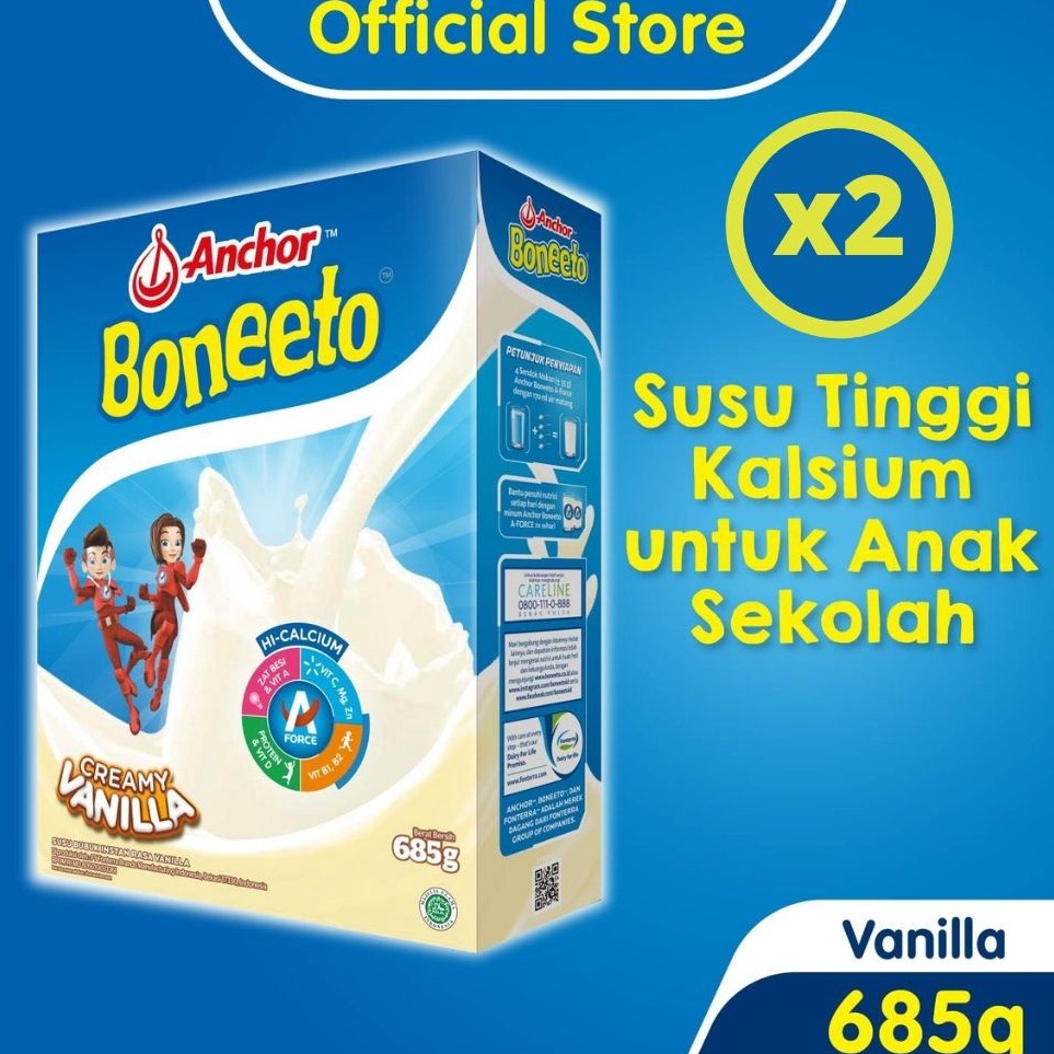 

Ready Stok Boneeto Susu Bubuk Anak Sekolah Creamy Vanilla 2 x 685g - Nutrisi Pertumbuhan Anak untuk Daya Pikir dan Tubuh Aktif ➘✣✰