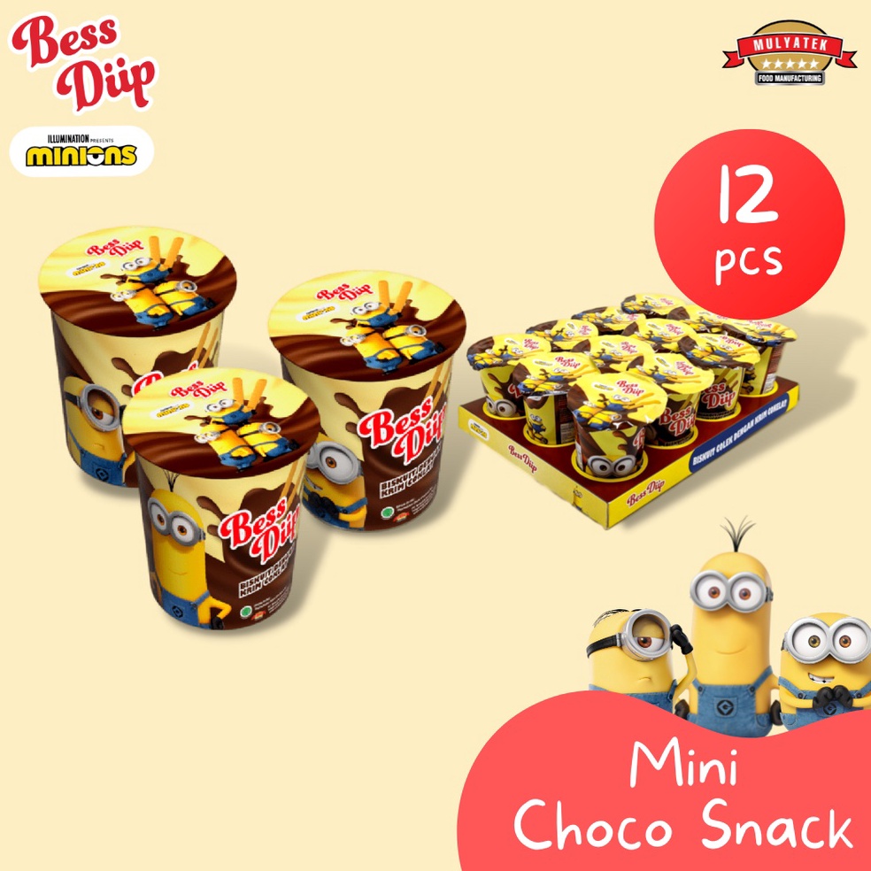 

Kirim Sek@rang Bess Diip Minions Chocolate Snack Mini Coklat Biscuit Minion - 12 pcs Buy Again