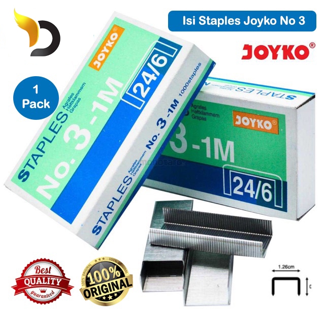 

Isi Staples Kecil Sedang Besar Isi Stapler no 3 dan no 10 Joyko Refill Hekter Staples Cekrekan Jepretan Alat Tulis Kantor Sekolah Praktis