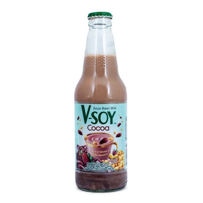 

[♠Y98<] Vsoy Cocoa Bottle 300 ml | V-soy Soya Milk Susu Kedelai 300 ml [62]