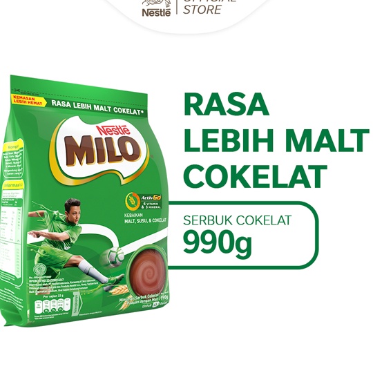 

[KODE PRODUK KZ6QR7469] MILO ACTIV-GO Susu Coklat Pouch 990 Gr