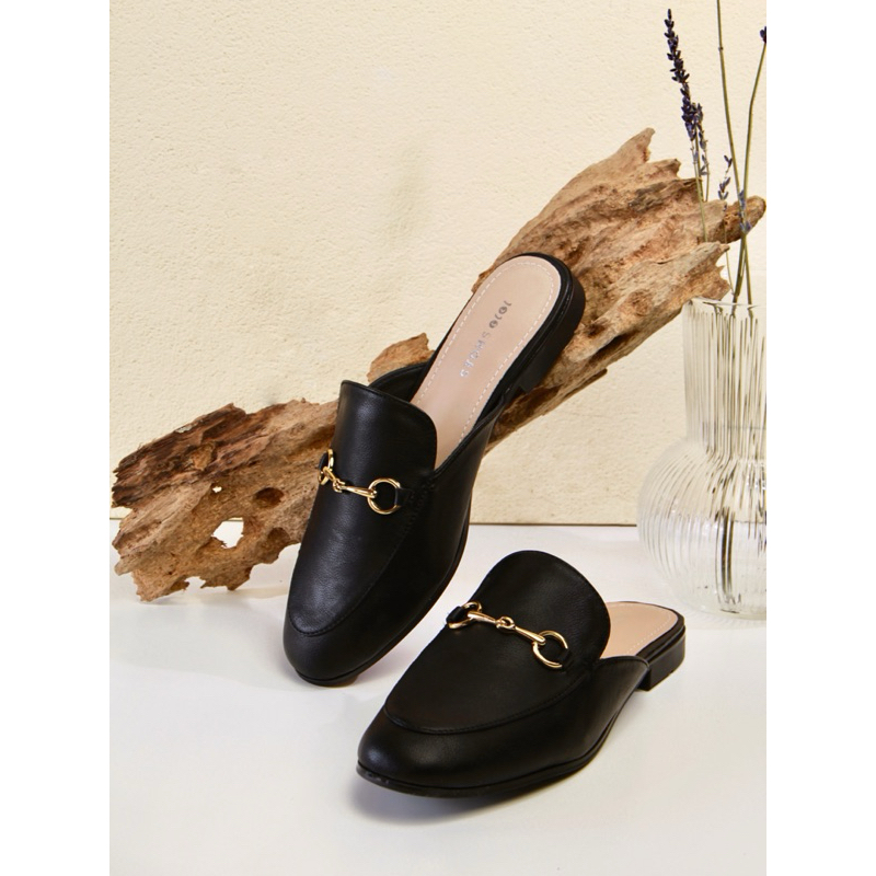 JR - JOVENTI Sepatu Wanita Loafers Mules Wanita Flat Shoes