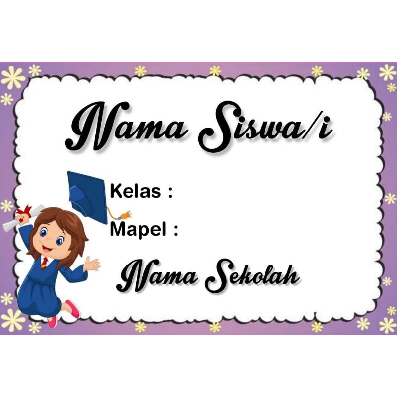 

STIKER LABEL BUKU SEKOLAH MOTIF PELAJAR WARNA UNGU I