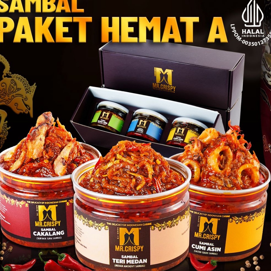 

[KODE PRODUK SNWZW5196] PAKET SAMBEL HEMAT A MR.CRISPY(KOTAK HMPERS)