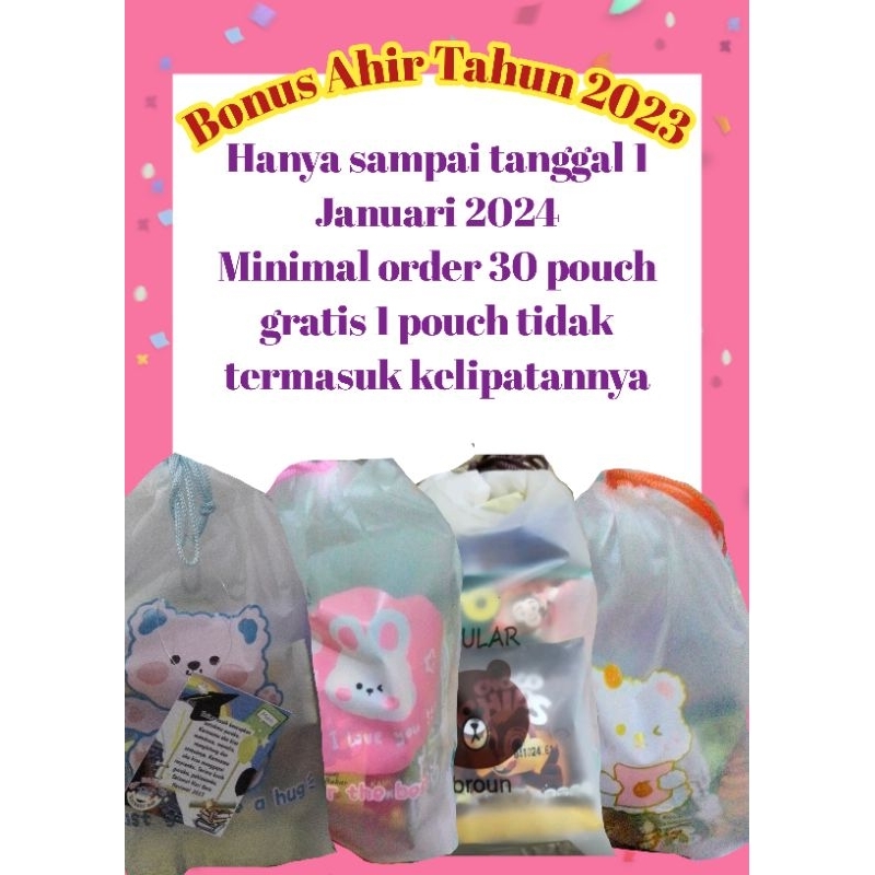 

Bingkisan Snack ulang tahun anak pouch serut (tidak ada minimal order)/ souvernir ulang tahun abak