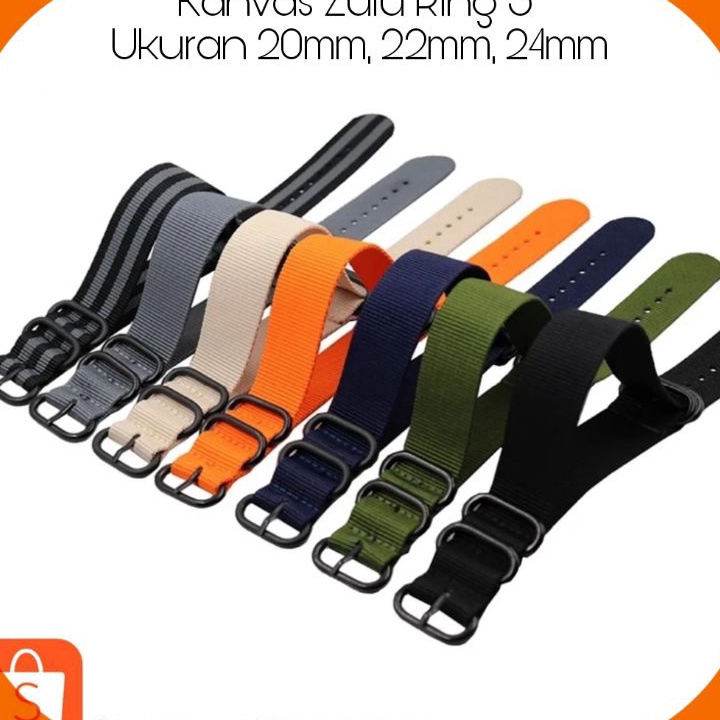 [KODE EE0IA] Tali Jam Tangan NATO Canvas PVD Strap Tali Jam DW AC Seiko Expedition Nylon 18mm 20mm 2