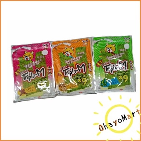 

Ready Triple M roasted seaweed - snack seaweed / original/ grilled squid/ spicy 45g Terkini