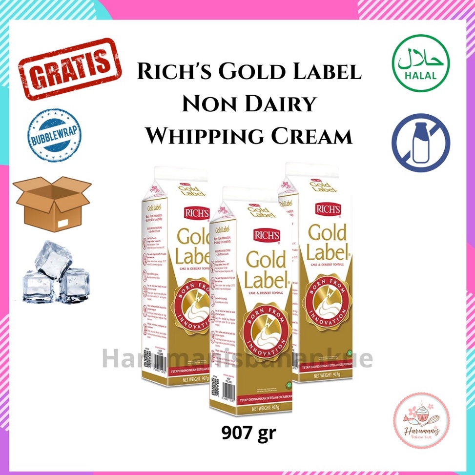 

[♔ M5\] Rich's Gold Label Rich Richs Non Dairy Whipping Cream 907gr Kualitas Terbaik