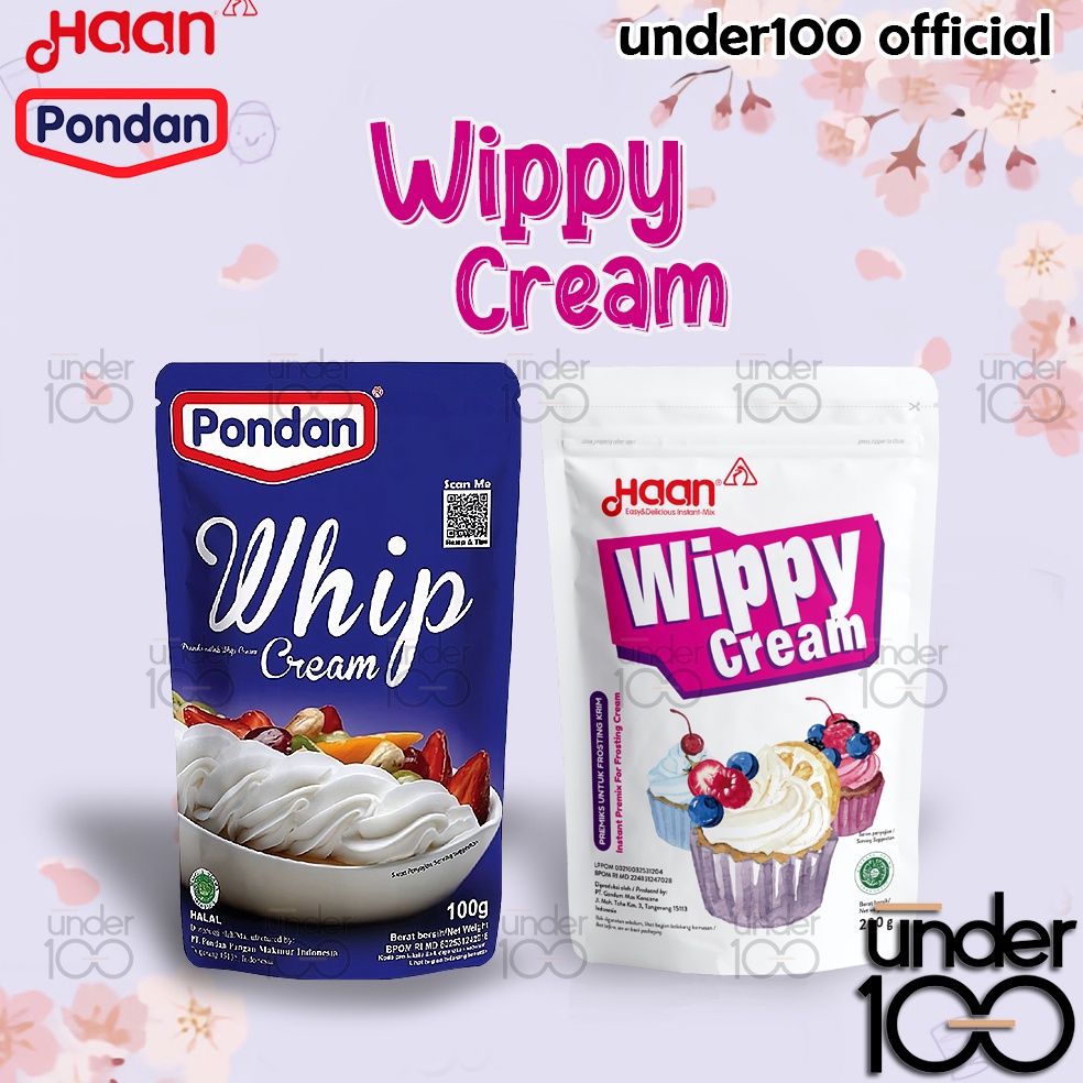 

[✬Q76&] ❤ Under100 ❤ Haan Wippy Cream Pouch 200g | Pondan Whip Cream Pouch 100g | HALAL BPOM Discount