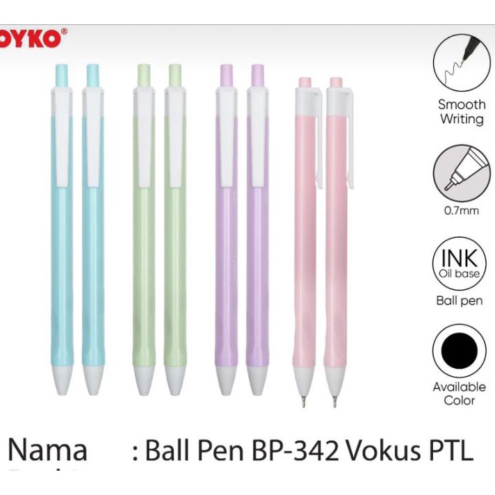 

Ready (12pc)Ball Pen Pulpen Pena Joyko BP-338 Vocus 0.7 mm